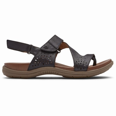 Sandálias Rockport Cobb Hill Rubey Thong Mulher Pretas PT-20576